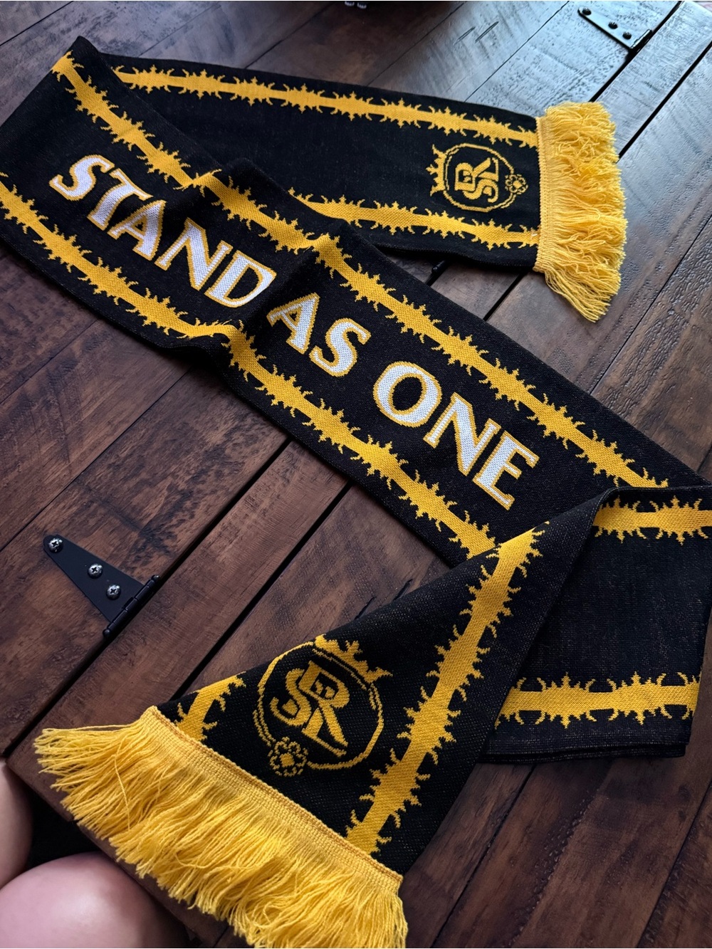 NWT MLS Soccer Real Salt Lake 2018 Stand As One Scarf - Black and Yellow